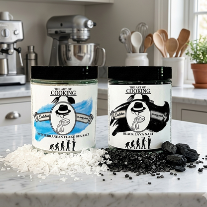 Black Lava Salt & Mediterranean Flaky Salt Bundle — Two Premium Finishing Salts, One Stunning Pair