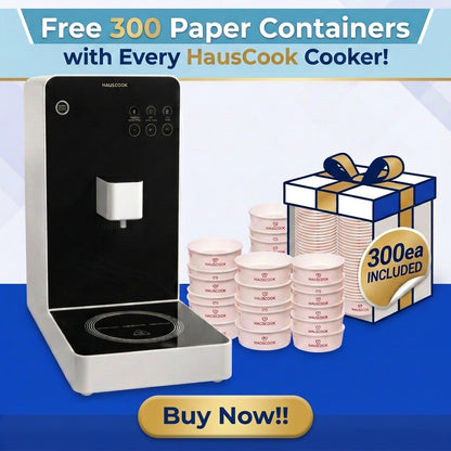 HAUSCOOK Commercial Cooker Starter Kit – Includes 300 Free Paper Containers