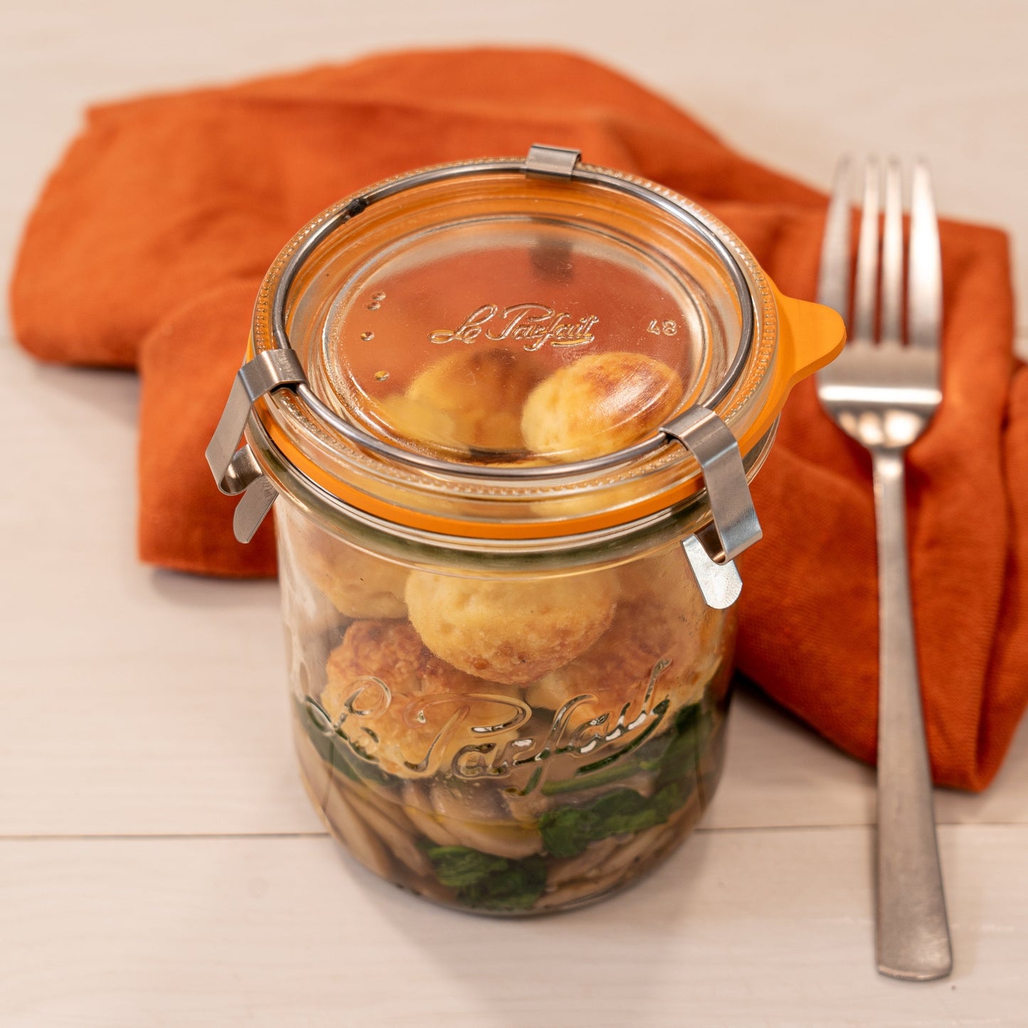 Le Parfait Bistrot, French Glass Jars with Airtight Clip Lids for Canning and Serving