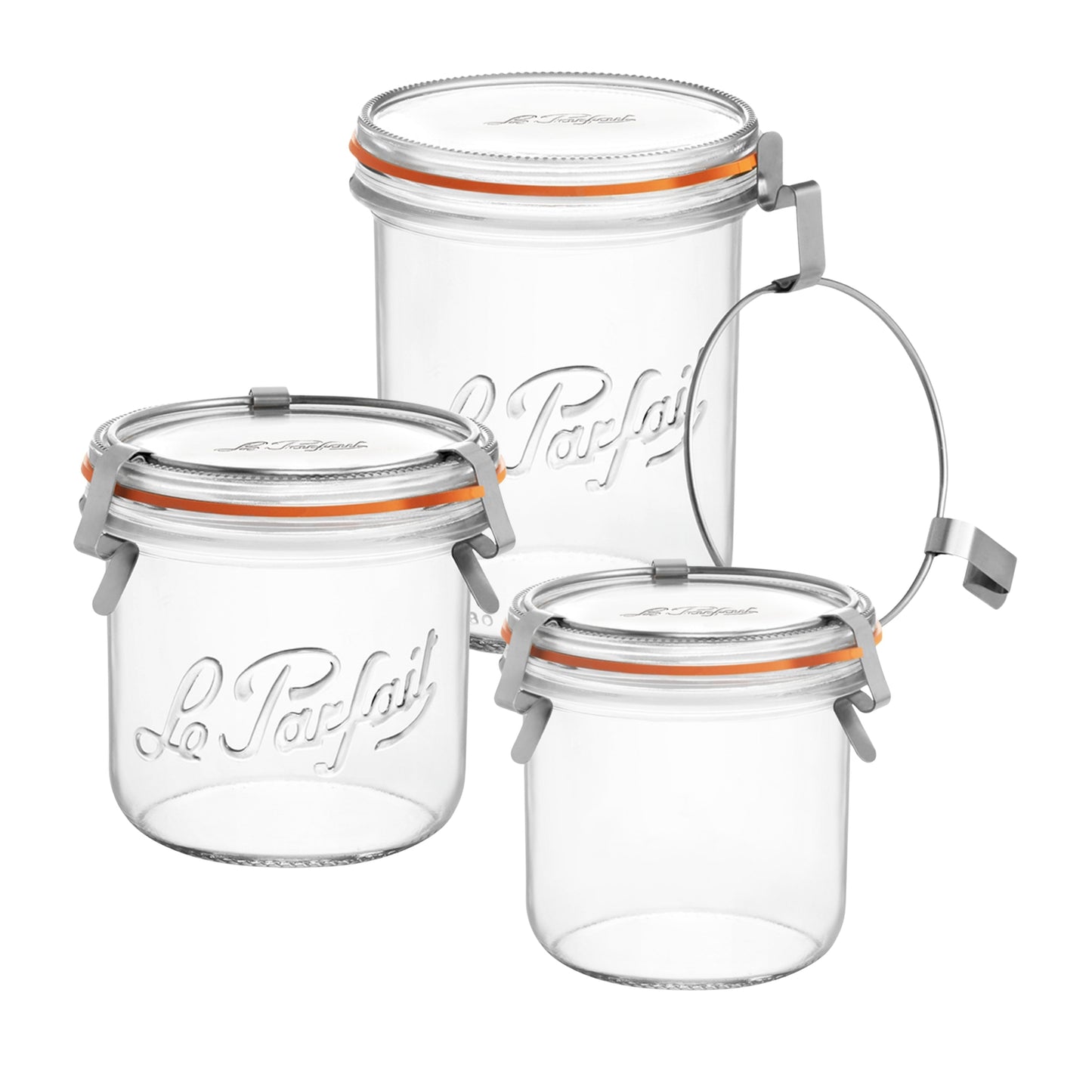 Le Parfait Bistrot, French Glass Jars with Airtight Clip Lids for Canning and Serving