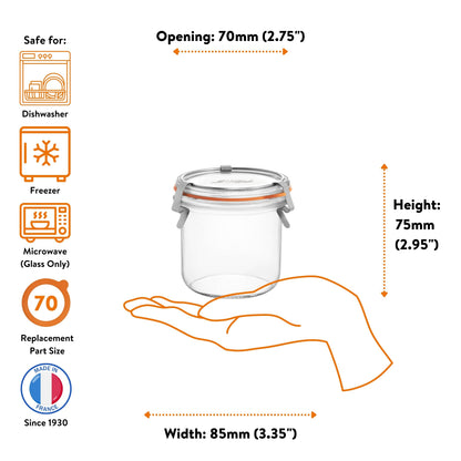 Le Parfait Bistrot, French Glass Jars with Airtight Clip Lids for Canning and Serving