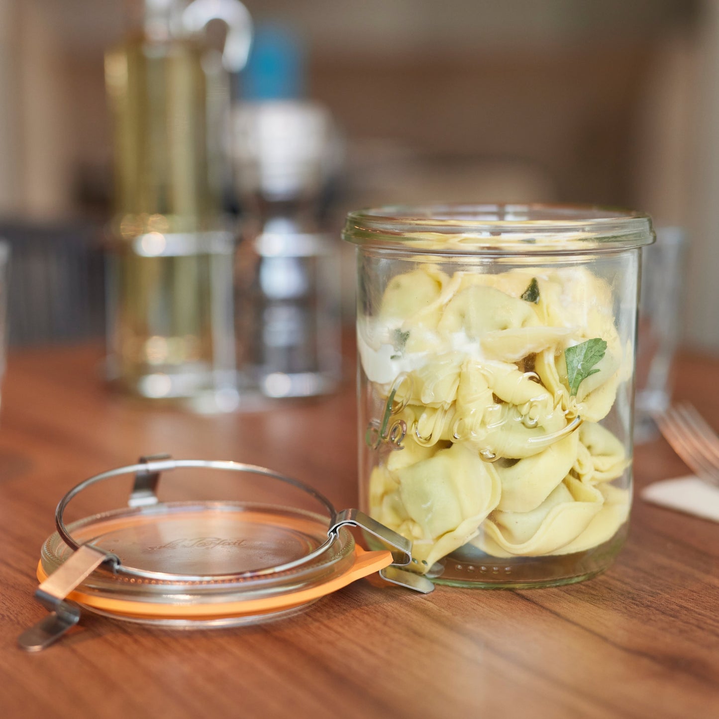 Le Parfait Bistrot, French Glass Jars with Airtight Clip Lids for Canning and Serving