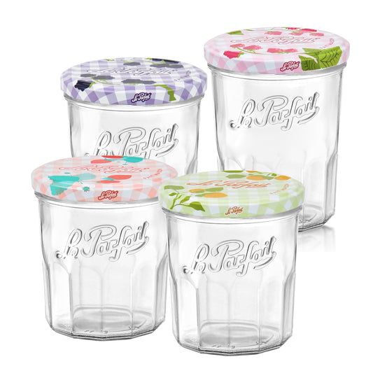 Le Parfait Jam Jars, French Glass Jars with 82mm Twist Lids for Jam and Preserves