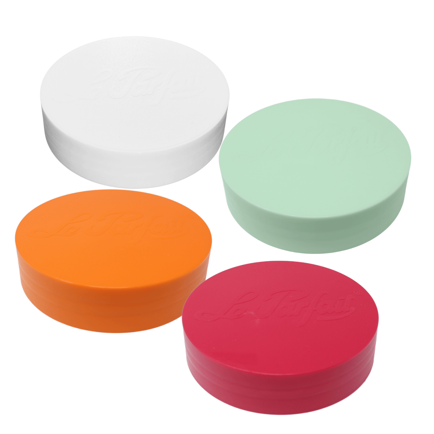 Le Parfait Screw Top Jar Lids, Colorful Plastic and Metal Replacement Lids