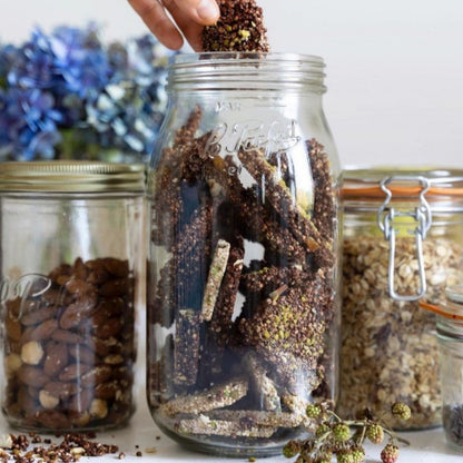 Le Parfait Screw Top Jars, French Glass Storage Jars with Colorful Airtight Screw Lids