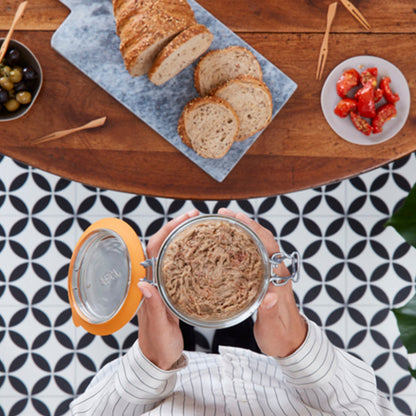 Le Parfait Super Terrines, French Glass Canning Jars with Wire-Bail Clamp Lid