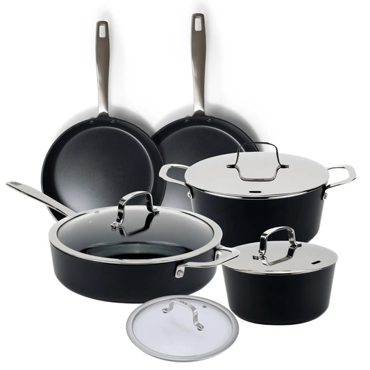Ceramic Nonstick Cookware Set, 9-Piece - MEALTONES