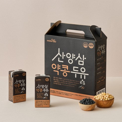 [Woorido]Wild Ginseng Black Soybean Soy Milk (190ml x 16P, 1 Box)