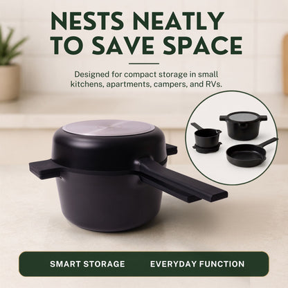 5-Piece Stackable Ceramic Nonstick Set