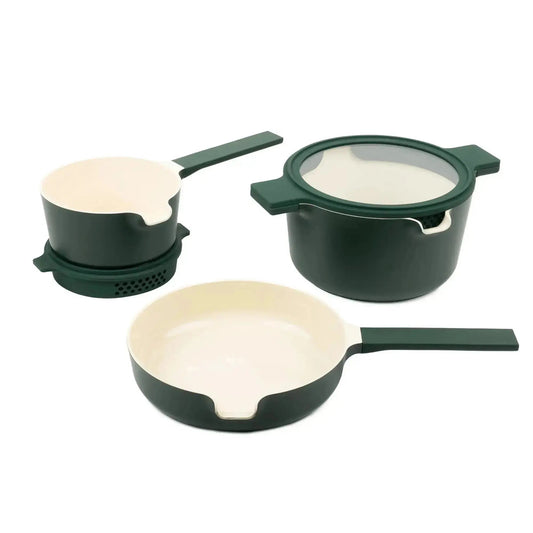 5-Piece Stackable Ceramic Nonstick Set - MEALTONES