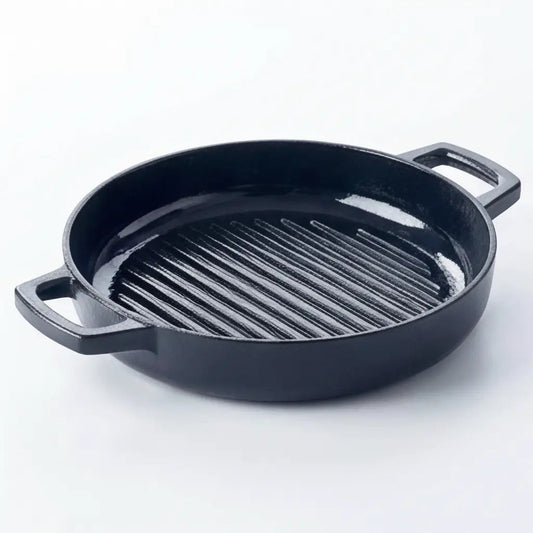 Enameled Cast Iron Grill Pan, 11" - MEALTONES