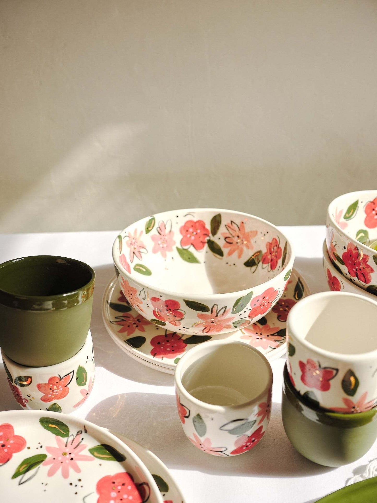 Hand-Painted Floral Salad Bowl - Unique Porcelain Design