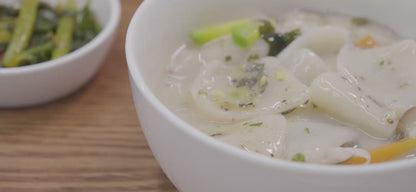 Rice over Flowers Deulkkae Sujebi (Perilla seed hand-pulled dough soup)