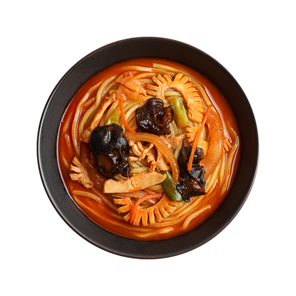 Hongya Squid Jjambbong (Spicy Seafood Noodle Soup)
